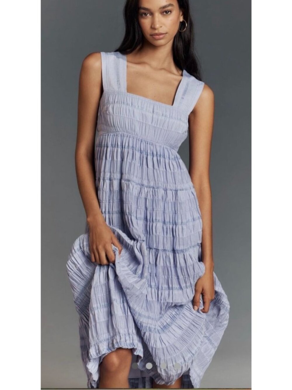 Anthropologie Maeve Helena Tiered Midi Dress Size Small in Lilac Purple